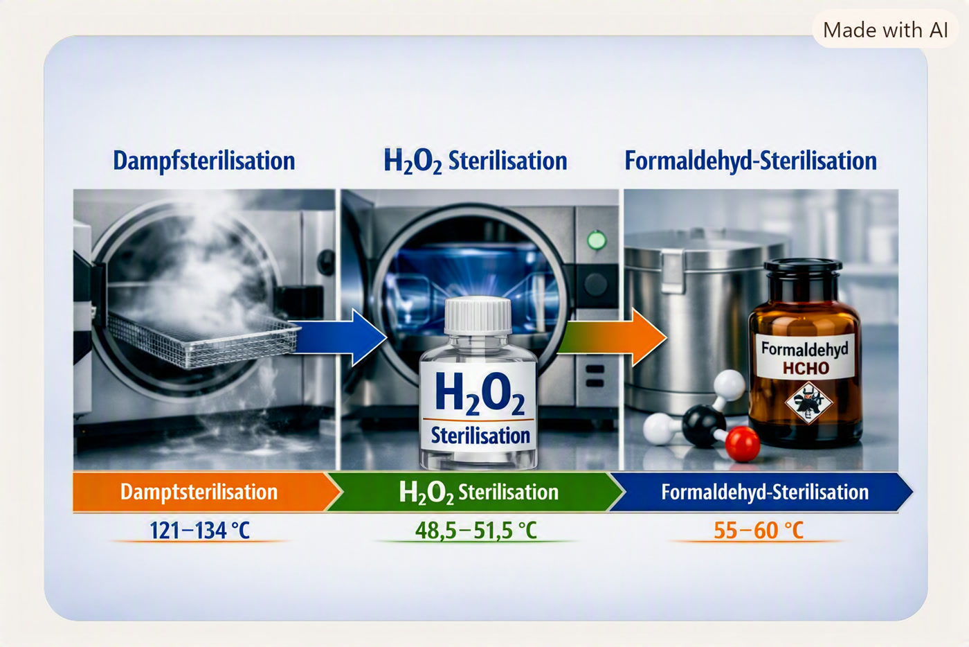 Sterilisationsverfahren im Vergleich: Dampf, Plasma & Formaldehyd, was wirklich zählt